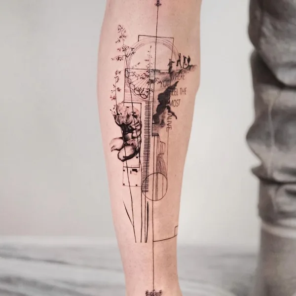 Geometric tattoo by Simge Güleryüz in Bayraklı