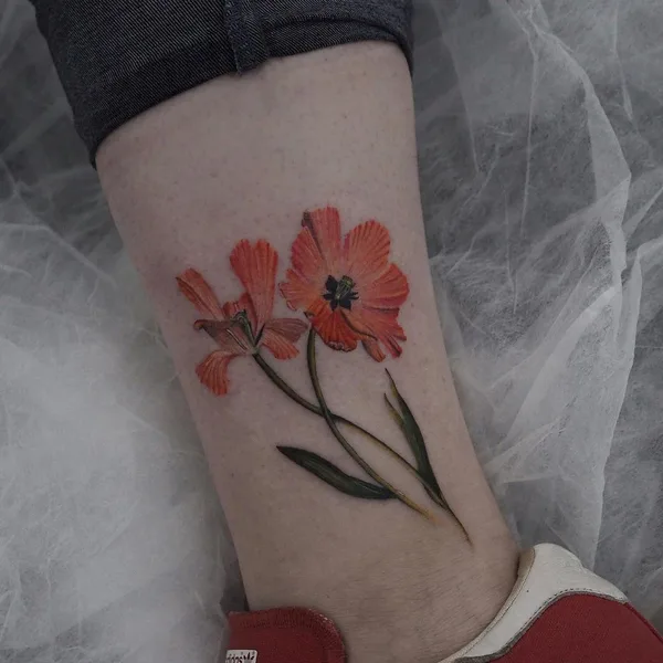 Botanical tattoo by Kemal Özceylan in Istanbul