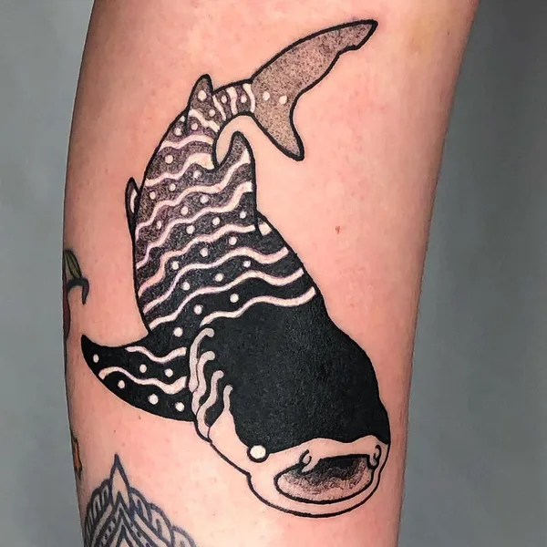Graphic tattoo by Zox Volkov in Portland