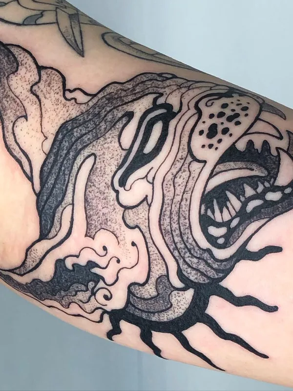 black and grey blackwork Tatuaggio su forearm #47736 | Tatuatore Zox Volkov