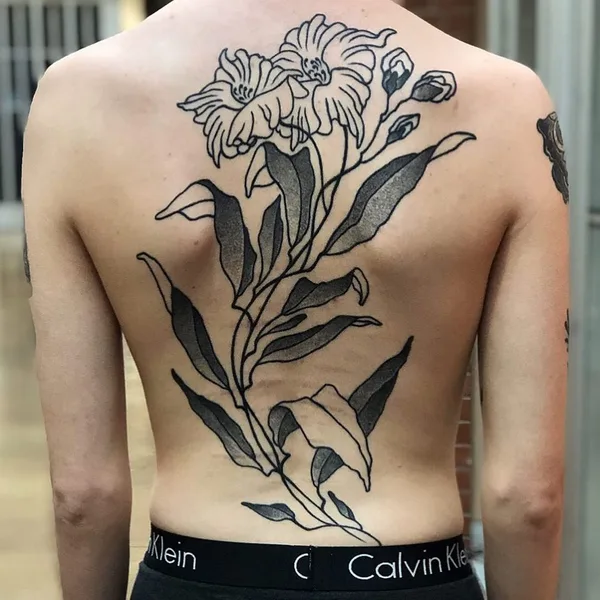 Graphic tattoo by Zox Volkov in Portland