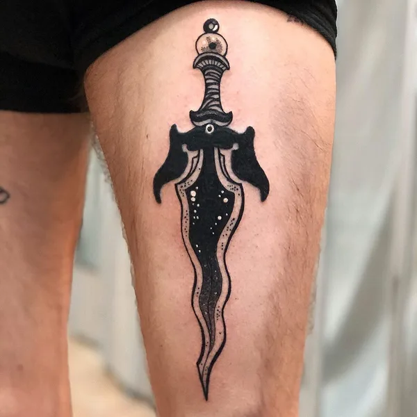 Graphic tattoo by Zox Volkov in Portland