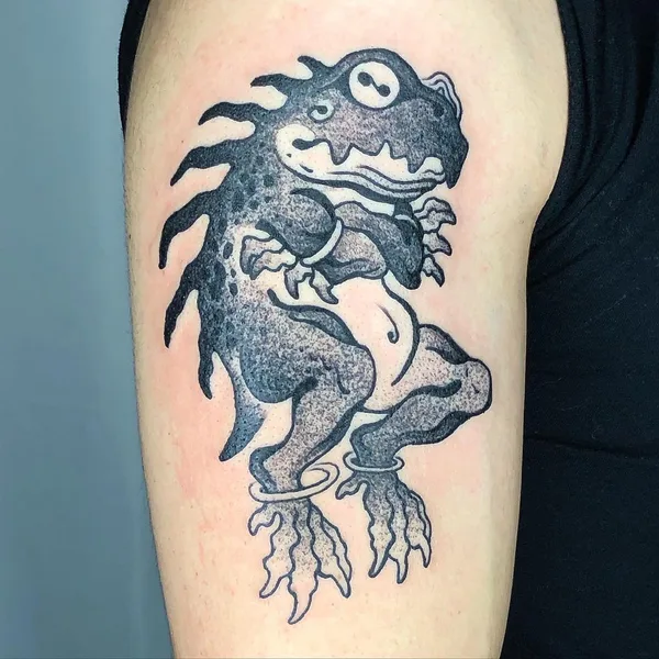 Graphic tattoo by Zox Volkov in Portland