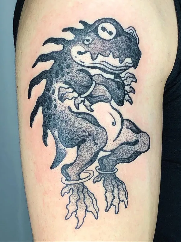 black and grey blackwork Tatuaggio su bicep #47740 | Tatuatore Zox Volkov