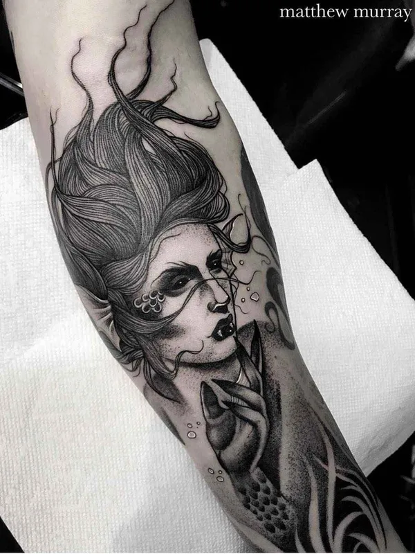 female black and grey black and grey tatuaje en forearm #10598 | Tatuador Matthew Murray