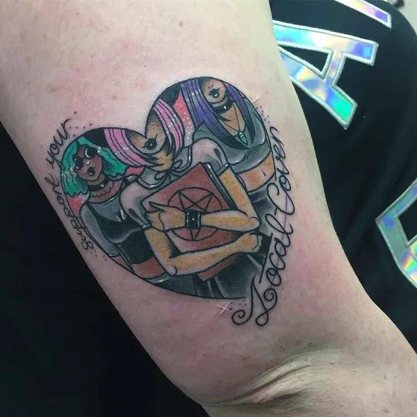 New School tattoo by Lucy Blue