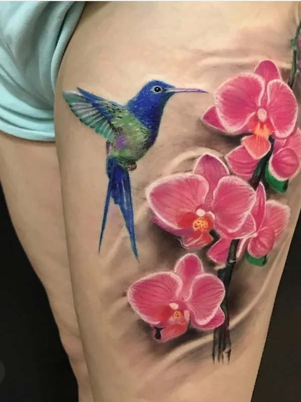 female color realism татуировка на thigh #35202 | Тату мастер Николай Ярмак 