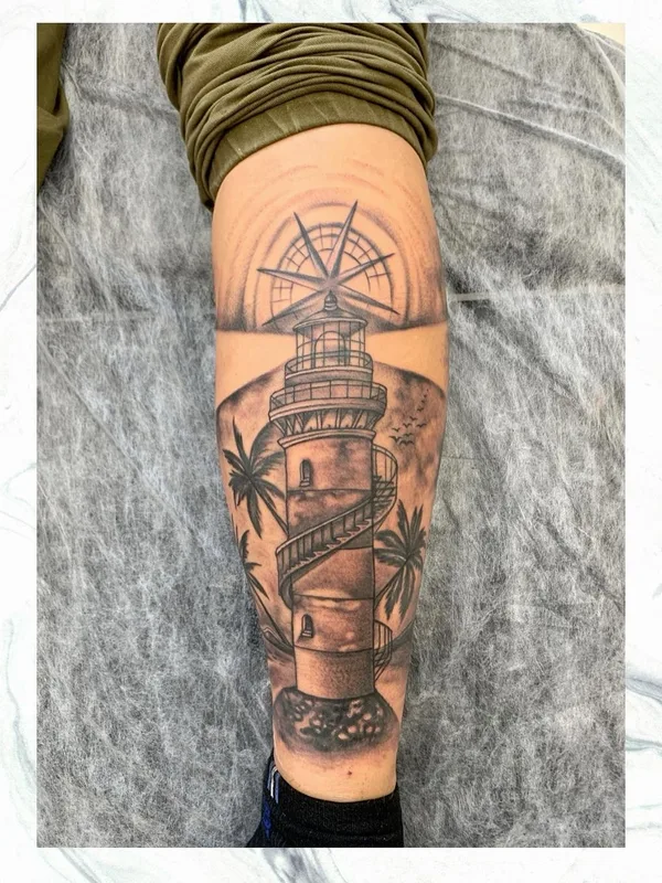 black and grey black and grey Tatuaggio su calf #51726 | Tatuatore Ирина Итальянкина