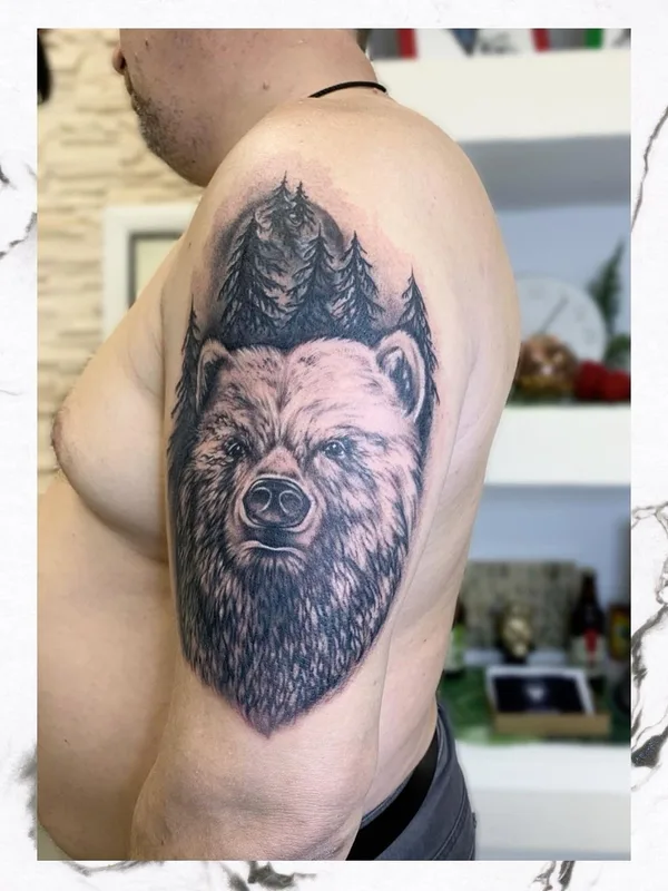 male black and grey realism Tatuaggio su shoulder #51731 | Tatuatore Ирина Итальянкина