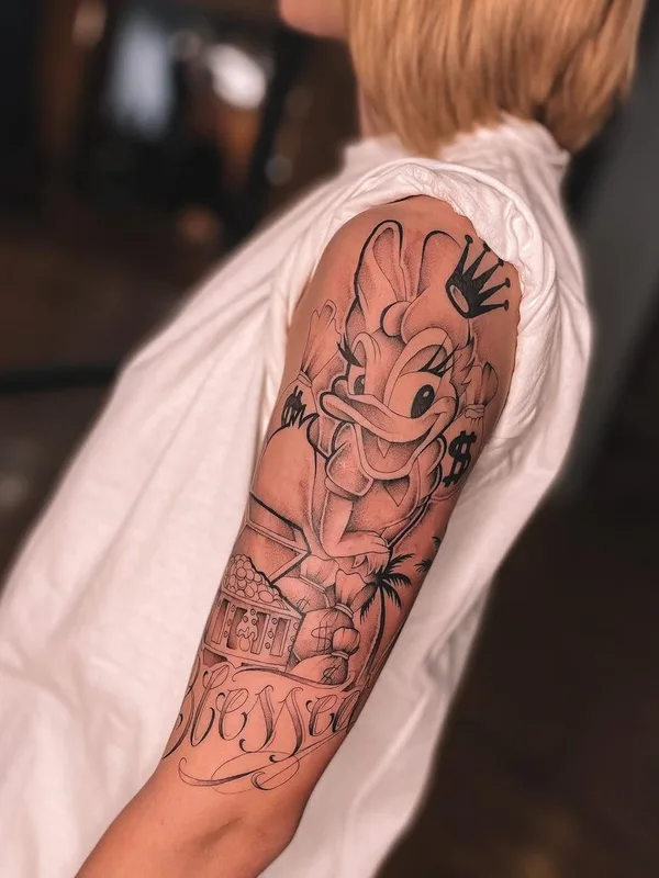 black and grey black and grey татуировка на full sleeve #51850 | Тату мастер Макс @meow.tattooer