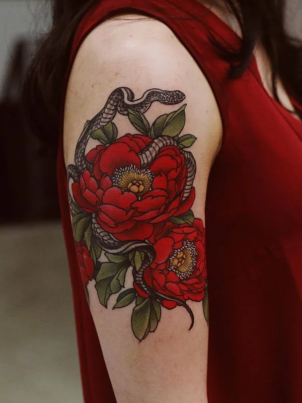 female color neo traditional 타투 부위 upper arm #29148 | 타투이스트 Yuuz