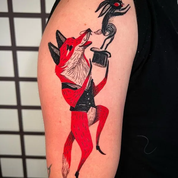 Illustrative tattoo by Funky Boy Tattoo in Den Haag