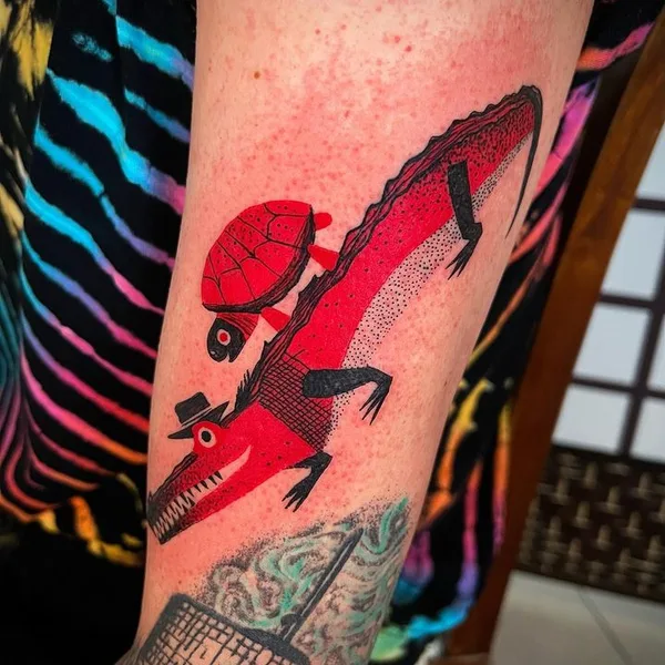 Illustrative tattoo by Funky Boy Tattoo in Den Haag