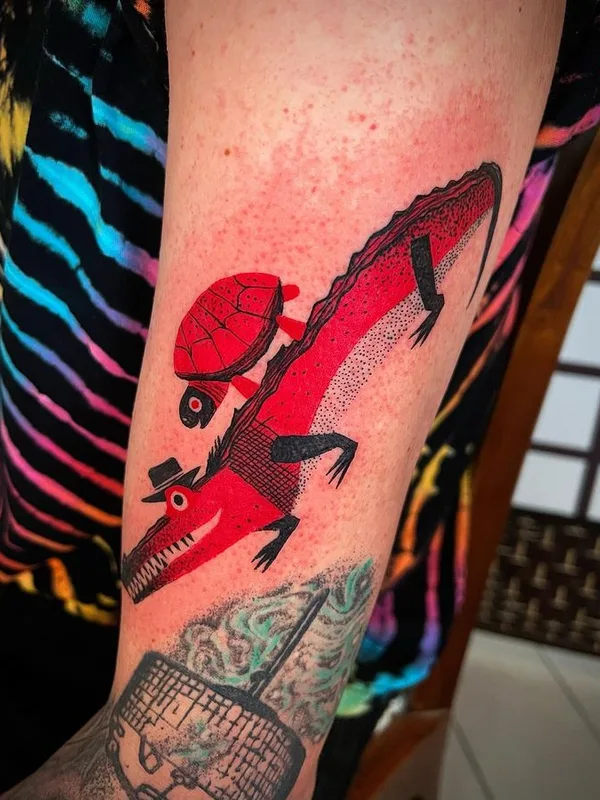 color illustrative tattoo auf forearm #65259 | Tätowierer Funky Boy Tattoo