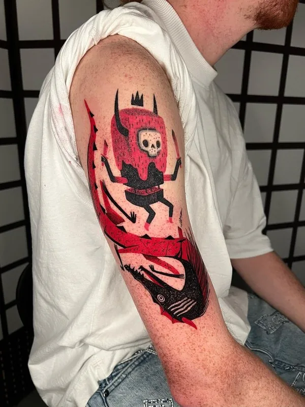 color illustrative tattoo auf forearm #65256 | Tätowierer Funky Boy Tattoo