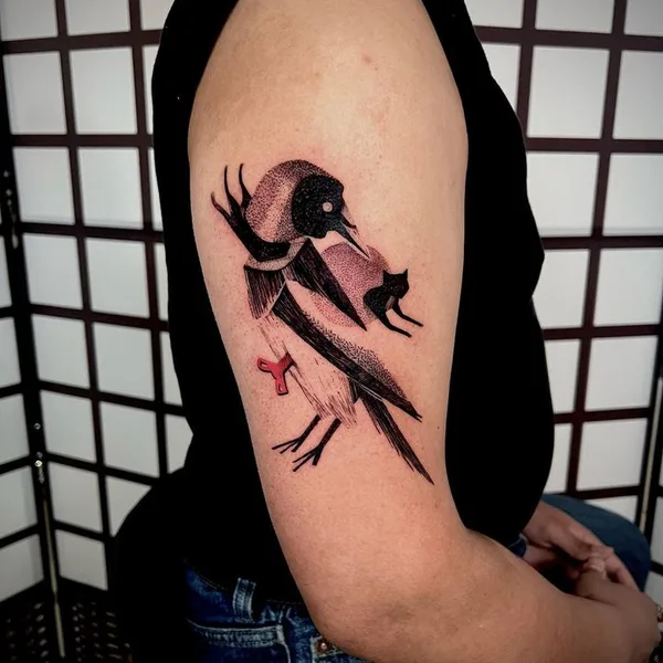 Illustrative tattoo by Funky Boy Tattoo in Den Haag