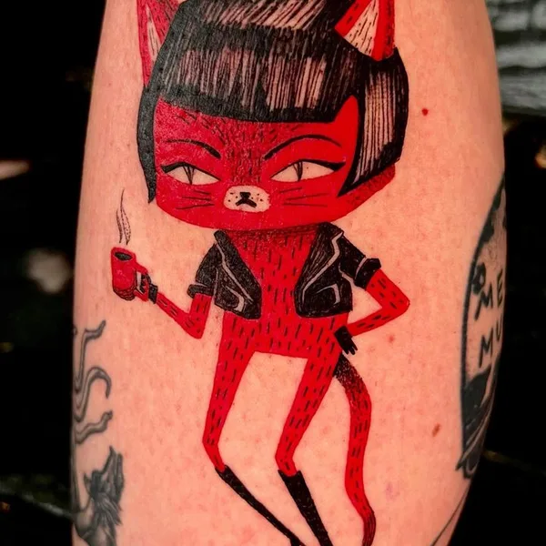 Illustrative tattoo by Funky Boy Tattoo in Den Haag