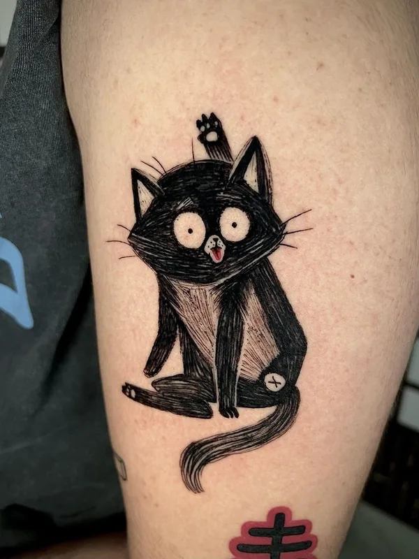 black cartoon tattoo auf bicep #65264 | Tätowierer Funky Boy Tattoo