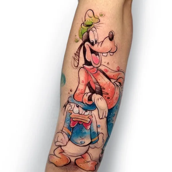 Watercolor tattoo by Sandra Rizos in Madrid