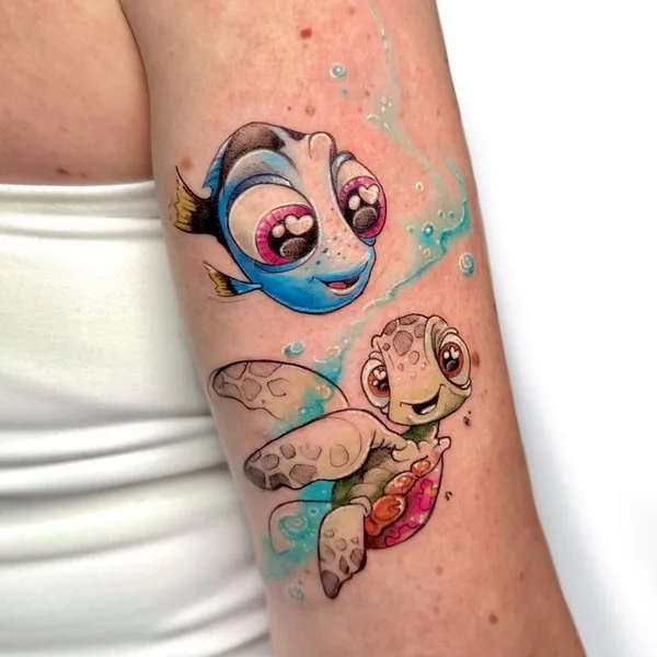 Watercolor tattoo by Sandra Rizos in Madrid