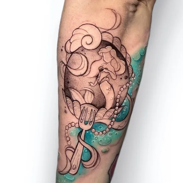 Watercolor tattoo by Sandra Rizos in Madrid