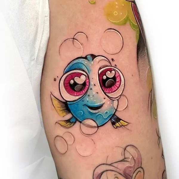 Watercolor tattoo by Sandra Rizos in Madrid