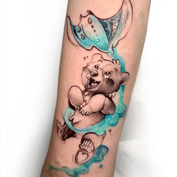 Watercolor tattoo by Sandra Rizos in Madrid