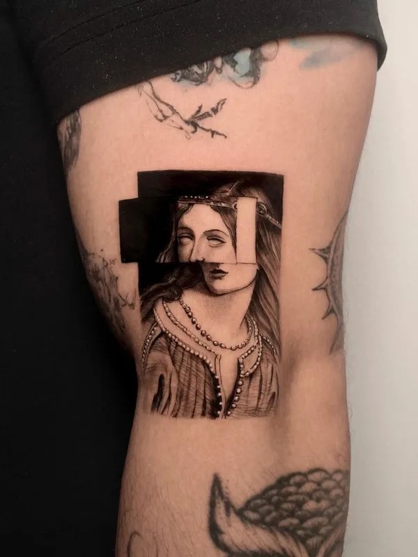 black and grey blackwork Tatuaggio su bicep #65302 | Tatuatore Claudia