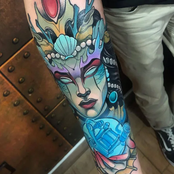 Нео традиционная tattoo by Juan David Rendón in Manizales