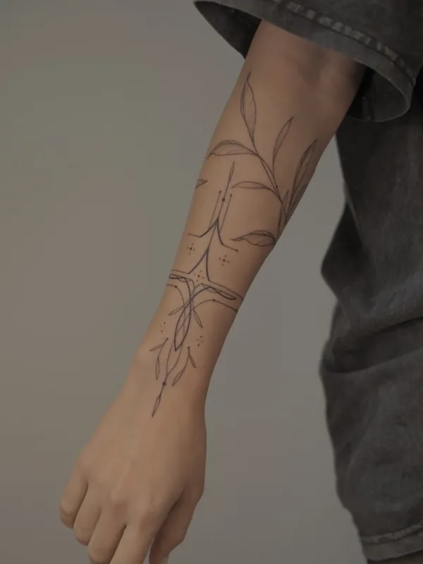 black fineline татуировка на forearm #67045 | Тату мастер Лена Осень