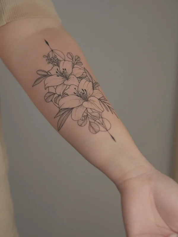female black fineline татуировка на forearm #67043 | Тату мастер Лена Осень