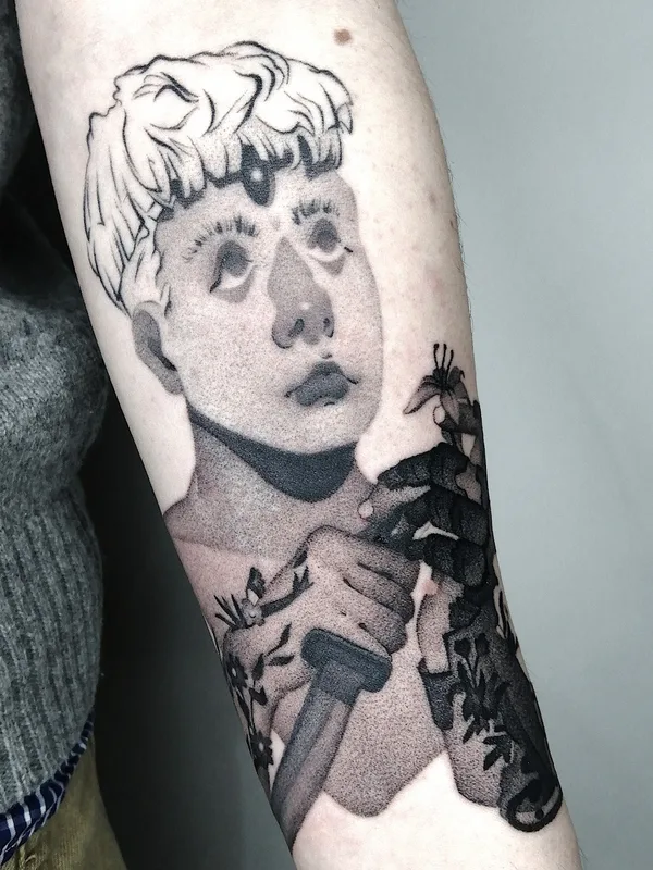 black and grey black and grey татуировка на forearm #67049 | Тату мастер Gloomy Glow