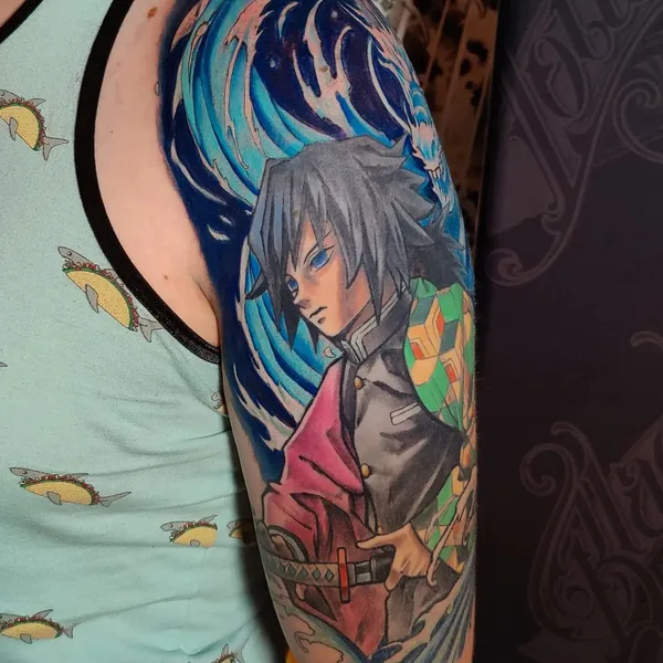 Anime tattoo by Larry Hardesty in Hanover