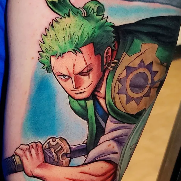Anime tattoo by Larry Hardesty in Hanover