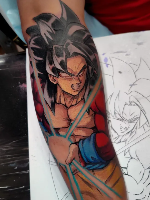 color anime 纹身 在 forearm #57225 | 纹身师 Larry Hardesty