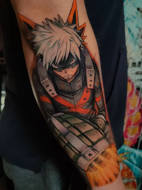 color anime 纹身 在 forearm #57227 | 纹身师 Larry Hardesty