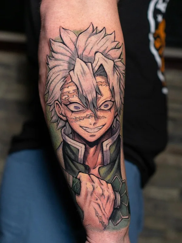 color anime 纹身 在 forearm #57226 | 纹身师 Larry Hardesty