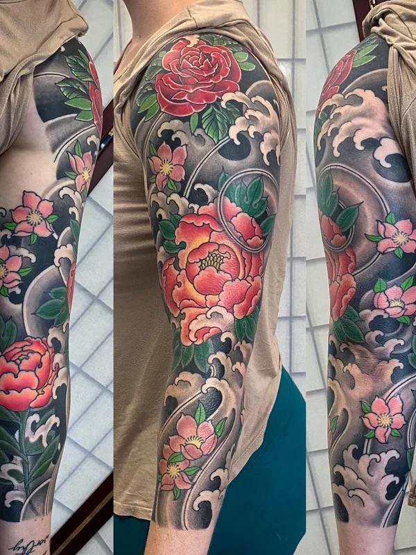 color japanese 纹身 在 full sleeve #57239 | 纹身师 Declan Sweeney