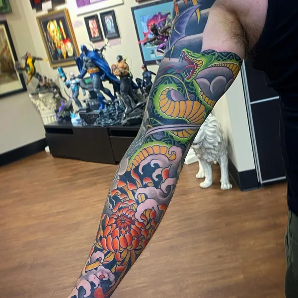 Oriental tattoo by Declan Sweeney in Hanover