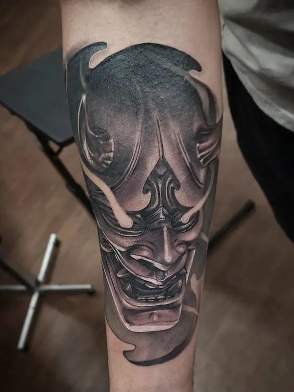 black and grey japanese Tatuaggio su forearm #57275 | Tatuatore Danny Bayron