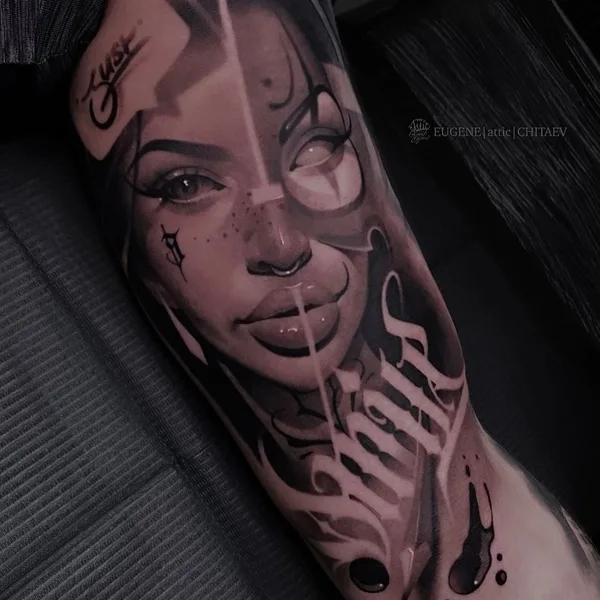 Portrait tattoo by Евгений Читаев in Сургут