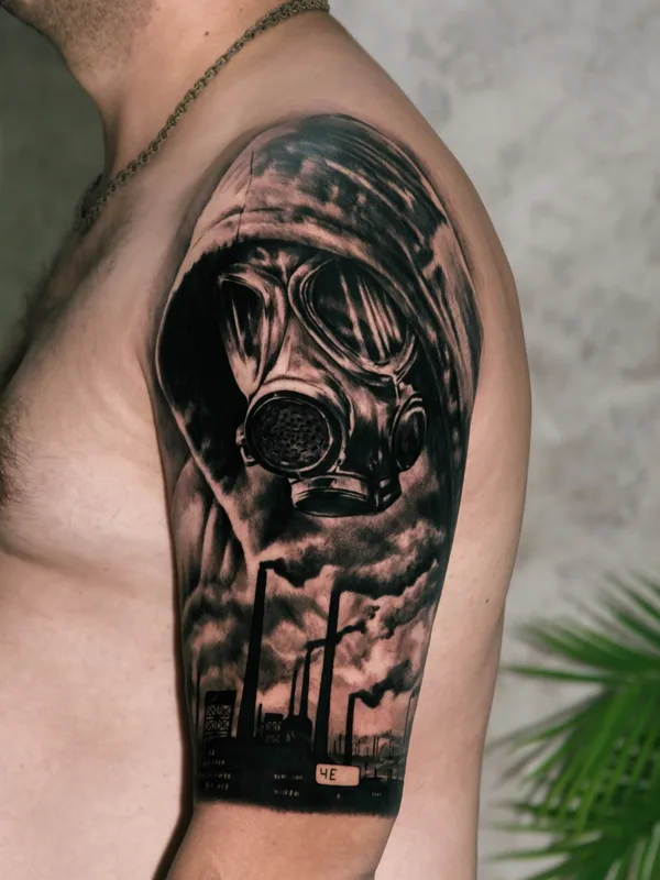 male black and grey black and grey tatouage sur full sleeve #73028 | Artiste tatoueur Владислав Филимонов 