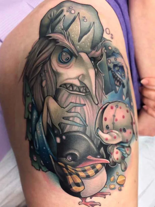 color illustrative Tatuaggio su thigh #13341 | Tatuatore Kelly Doty
