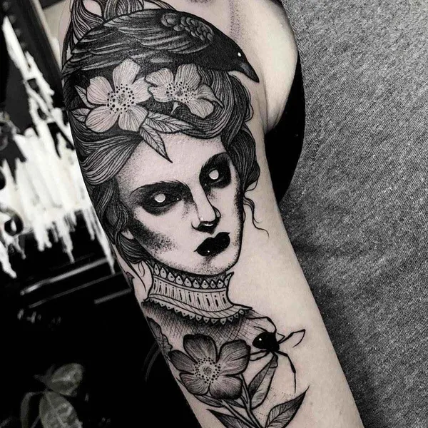 Neo Traditional tattoo by Matthew Murray in Salem