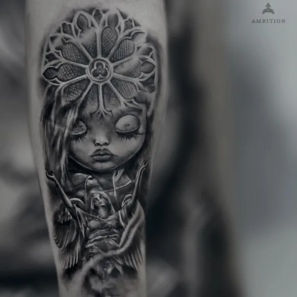 Graphic tattoo by Михаил Гуров in Кременки