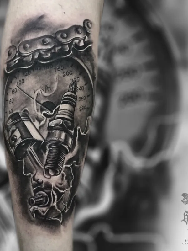 black and grey black and grey 纹身 在 forearm #37463 | 纹身师 Михаил Гуров