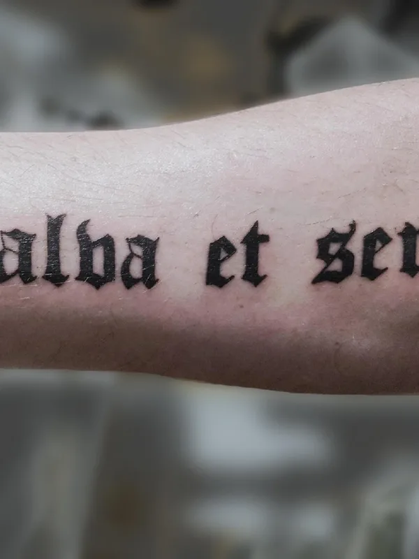 black lettering татуировка на forearm #58991 | Тату мастер Марина Баймакова 