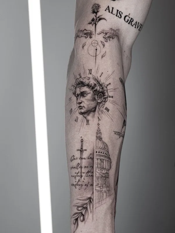black and grey blackwork tattoo auf forearm #59012 | Tätowierer Park Tattooer