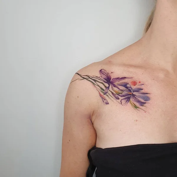 Watercolor tattoo by Vanesa Surtkova in Bergen
