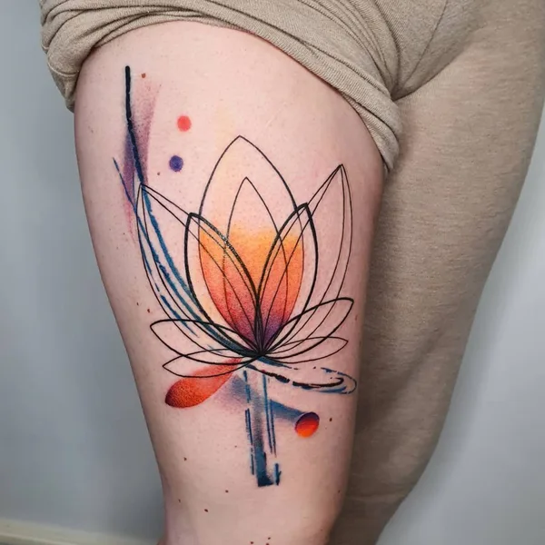 Watercolor tattoo by Vanesa Surtkova in Bergen